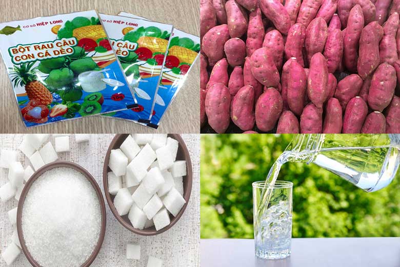 Cách làm thạch khoai lang trà sữa bằng bột rau câu nguyên liệu cần chuẩn bị