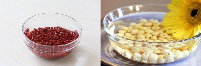 Cách nấu chè đậu đỏ hạt sen: Sơ chế