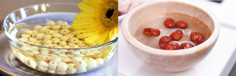 Cách nấu chè hạt sen táo đỏ: Sơ chế nguyên liệu