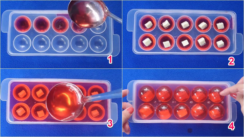 Cách làm thạch bi trà sữa cho thạch vào khuôn