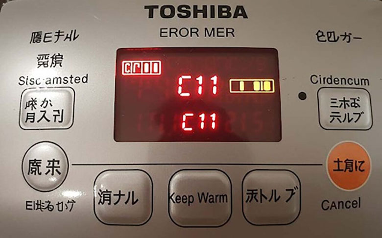 Lỗi C11 nồi cơm Toshiba