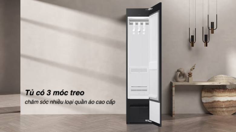Samsung Bespoke AirDresser 3 móc DF18CB8600ERSV - Trang bị 3 móc treo