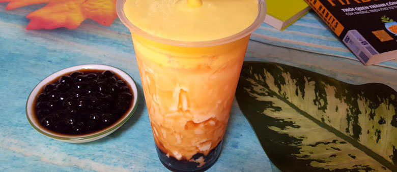 Sữa tươi kem trứng trân châu đường đen cùng thưởng thức ngay nhé