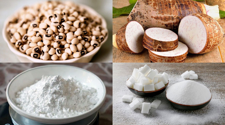 Cách nấu chè đậu trắng khoai môn: Nguyên liệu