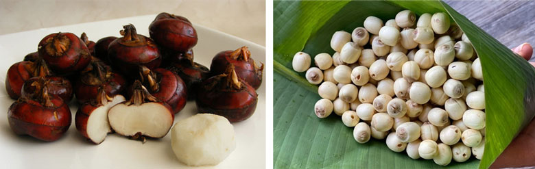 Cách nấu chè củ năng hạt sen: Nguyên liệu