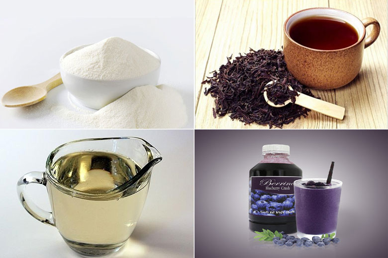 Nguyên liệu chuẩn bị cho cách làm trà sữa việt quất