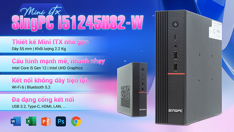 Máy tính để bàn Mini ITX SingPC I51245H82-W ram 16GB
