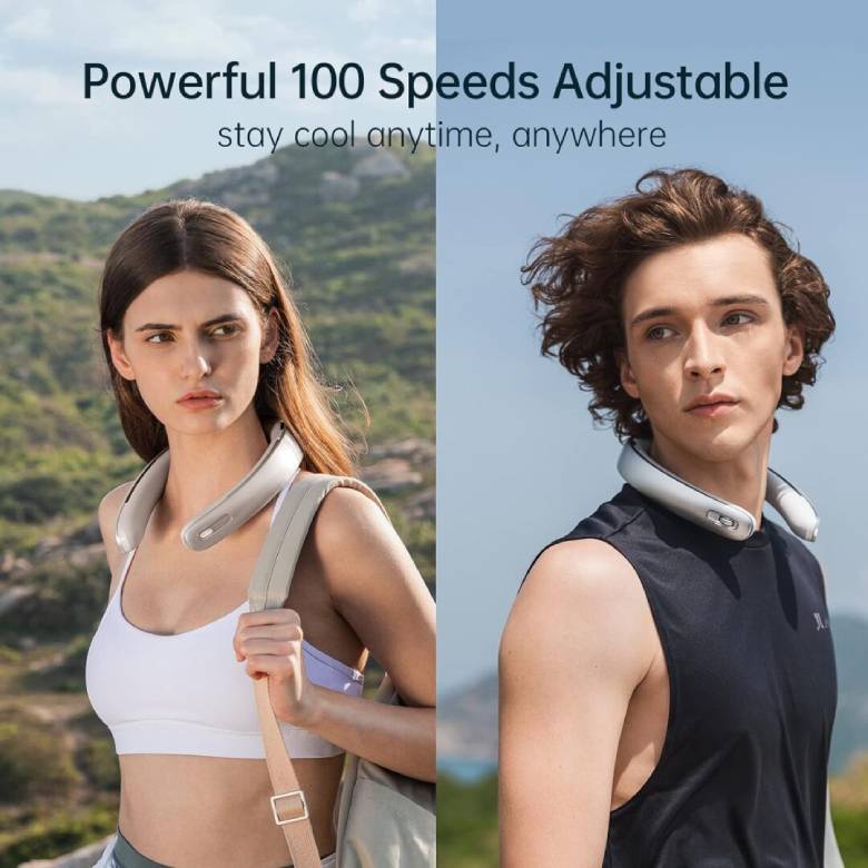 Quạt đeo cổ cao cấp Jisulife Pro1 18W 5000mAh Xám J3573 - 100 cấp độ gió