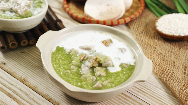 Cách nấu chè khoai môn lá dứa: thành phẩm