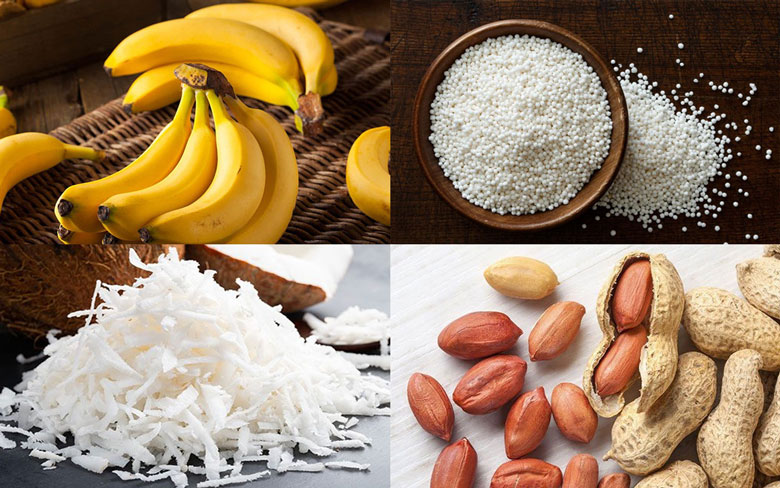 Cách nấu chè chuối bột báng: Nguyên liệu