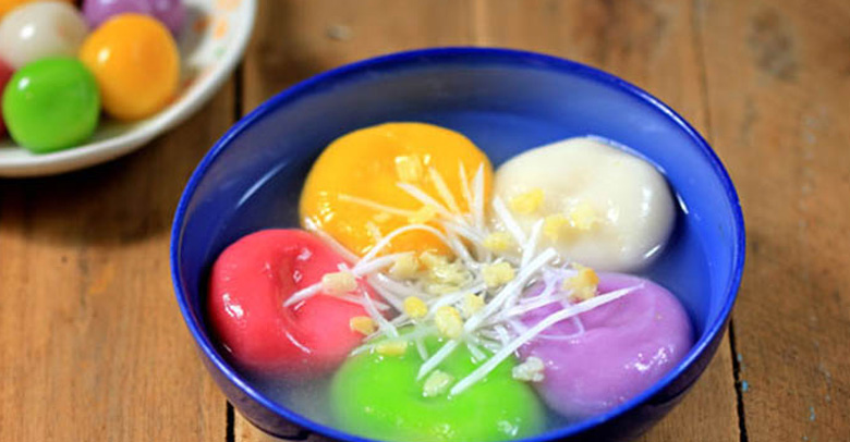 Cách nấu chè ngũ sắc trôi nước: thành phẩm