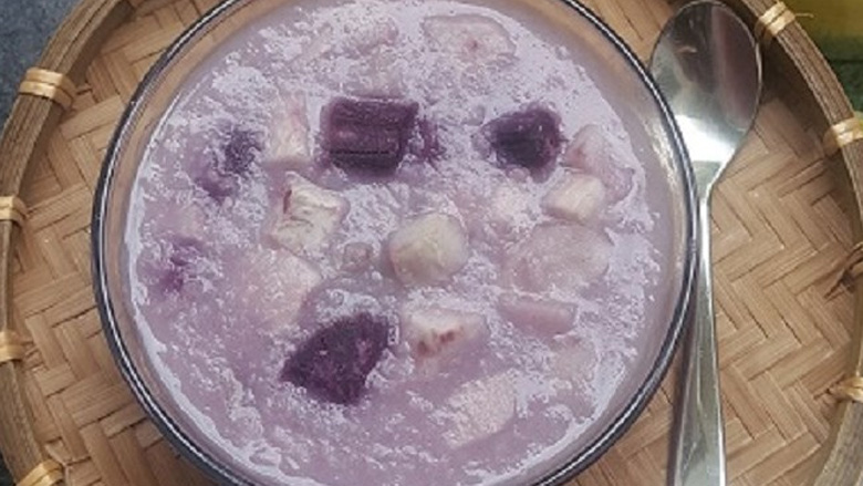 Cách nấu chè khoai môn bột năng: thành phẩm