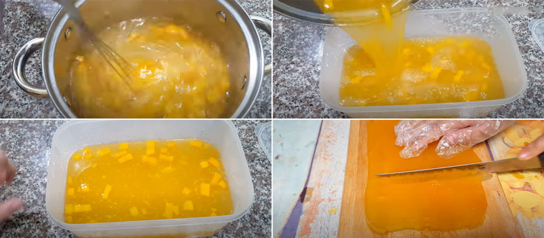 Cách làm trà sữa xoài cho thạch rau câu xoài làm đông