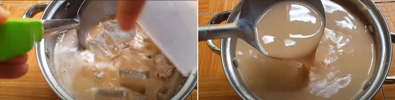 Cách làm trà sữa xoài cuối cùng bạn cho đá vào trà sữa