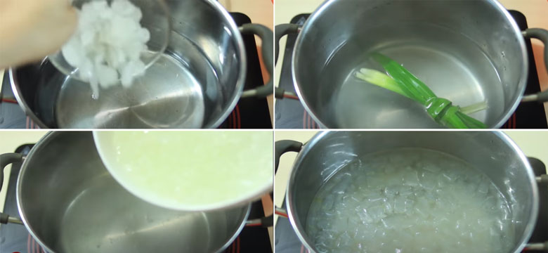 Trà sữa nha đam bạn bước sang công đoạn nấu