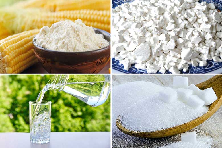 Công thức làm trân châu trắng từ bột sắn dây dùng nguyên liệu sau