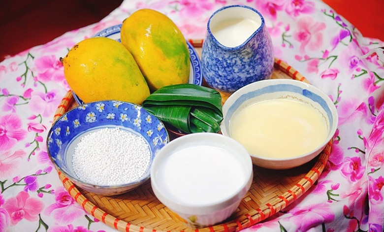 Cách làm chè xoài bột báng: Nguyên liệu