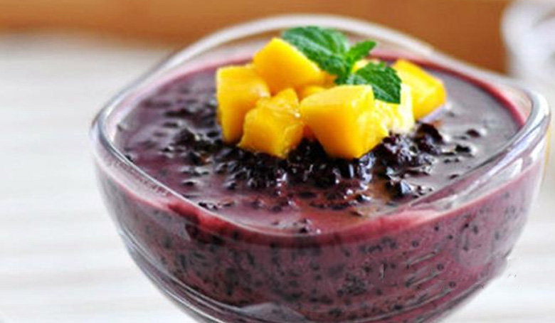 Cách làm chè xoài nếp cẩm: thành phẩm