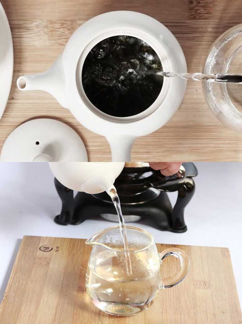 Cách pha trà oolong thực hiện tráng trà ô long