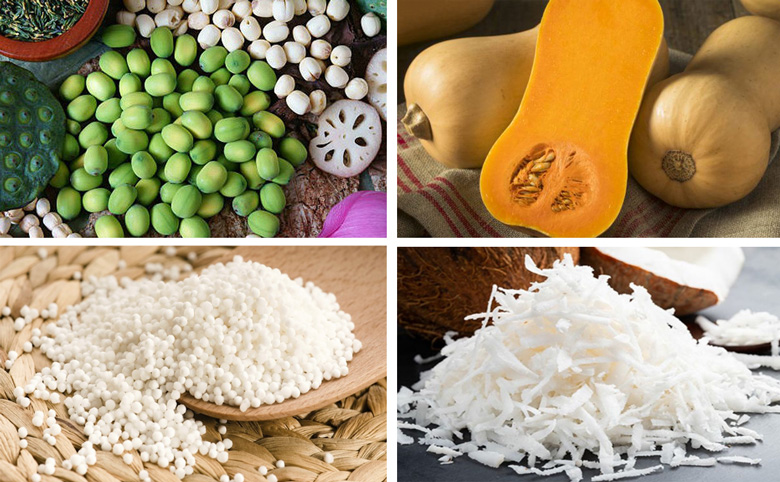 cách nấu chè bí đỏ hạt sen: Nguyên liệu