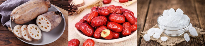 Cách nấu chè táo đỏ củ sen: Nguyên liệu