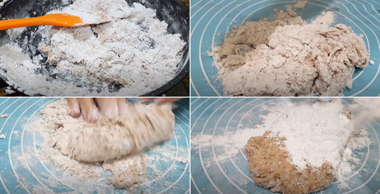 Cách làm trà sữa hạt dẻ nhào nhuyễn trước khi nặn trân châu