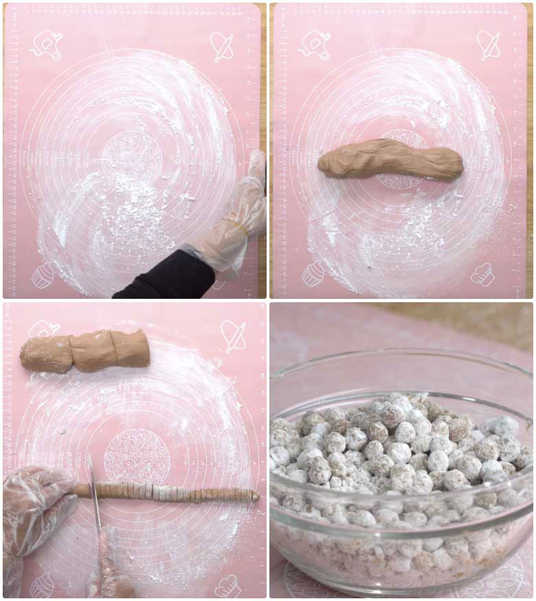 Cách làm trà sữa hạt dẻ khi nặn trân châu