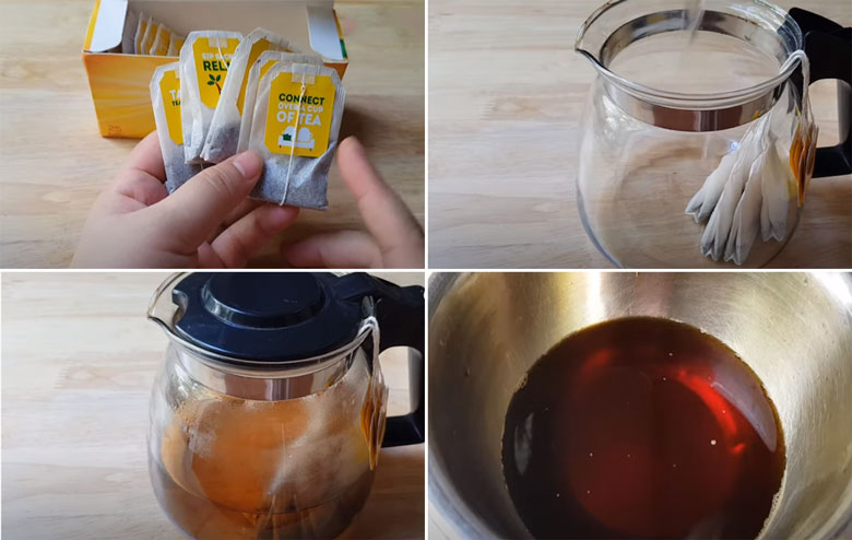 Trà sữa trân châu phô mai thực hiện pha trà và ủ trà lipton
