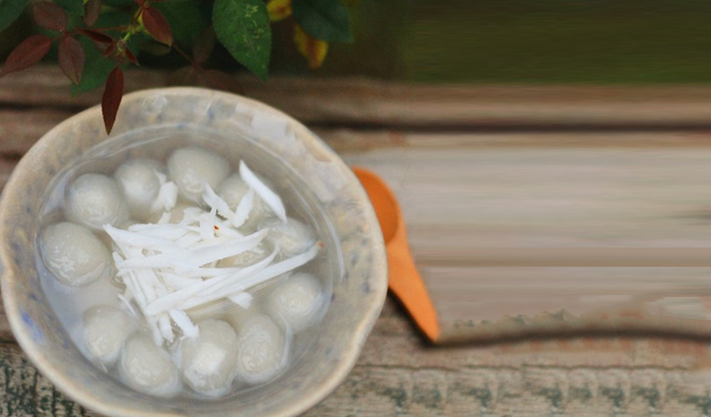 Cách nấu chè bột lọc nhân dừa: thành phẩm