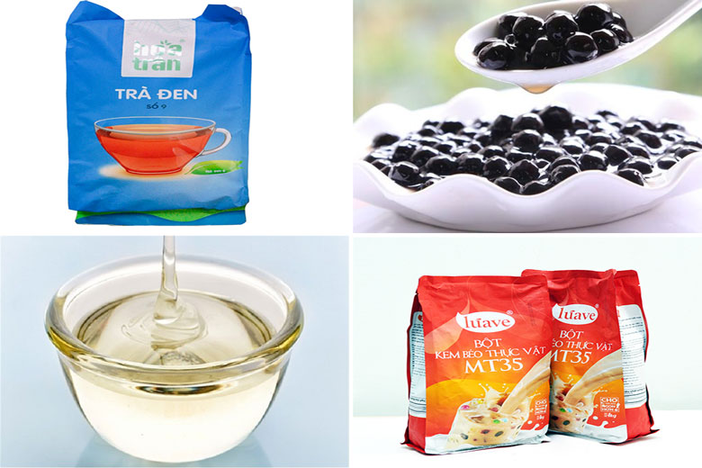 Cách làm trà sữa cafe cần nguyên liệu để pha trà sữa cà phê