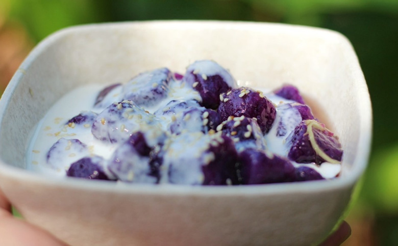 Cách nấu chè khoai lang tím: thành phẩm