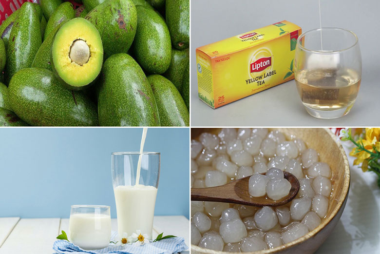Cách làm trà sữa trái bơ cần những nguyên liệu sau