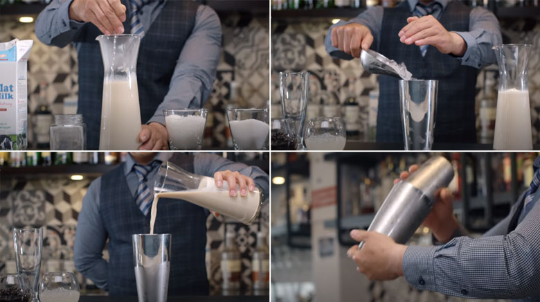 Làm trà sữa bằng sữa tươi khi làm nguội