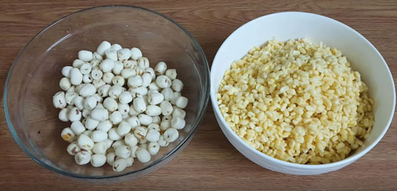 Cách nấu chè đỗ xanh hạt sen: Sơ chế nguyên liệu