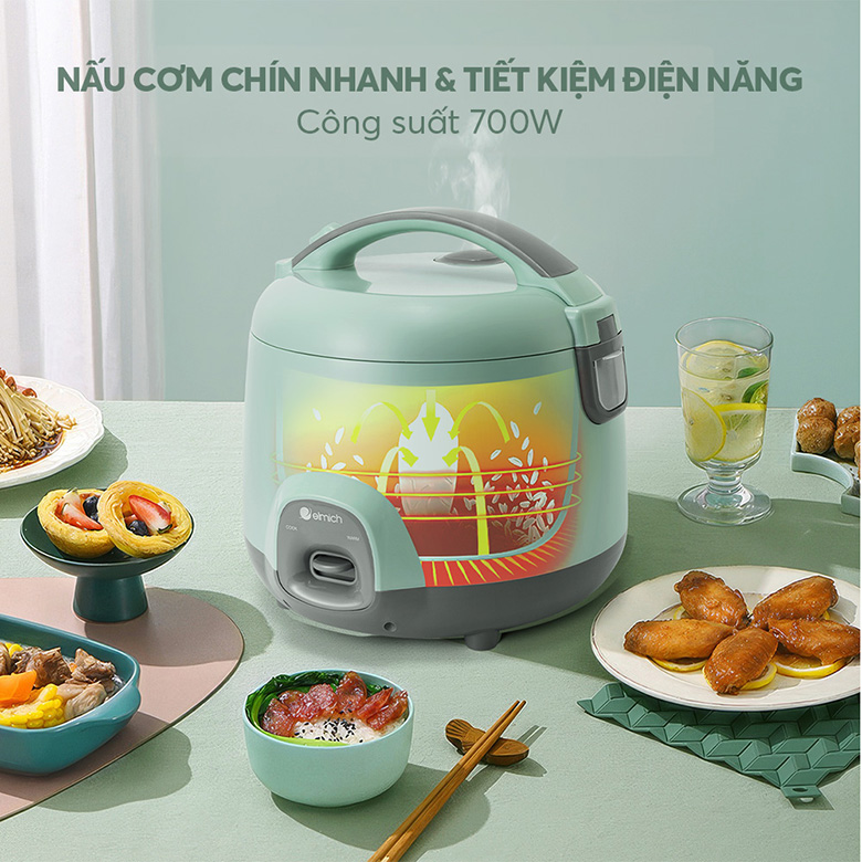 Nấu cơm nhanh - Nồi cơm điện Elmich 1.8 lít RCE9251