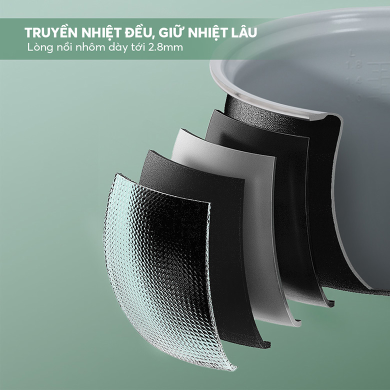 Dung tích 1.8 lít - Nồi cơm điện Elmich 1.8 lít RCE9251