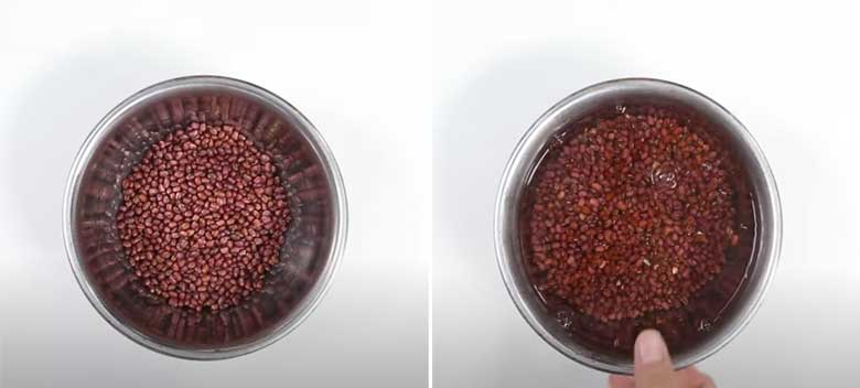 Cách làm topping đậu đỏ tiếp theo mang đậu đỏ đi ngâm