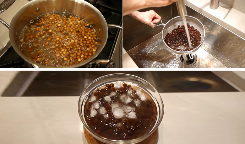 Cách làm liptom sữa trân châu: Làm trân châu