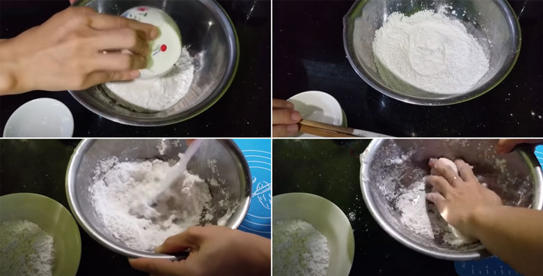 Trà sữa caramel thực hiện nhào bột làm trân châu