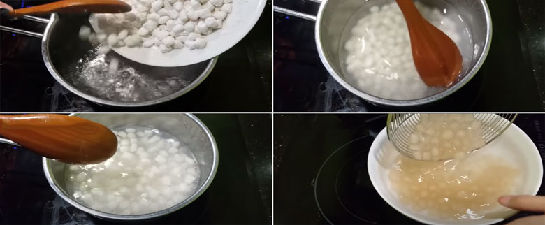 Trà sữa caramel luộc hạt trân châu caramel