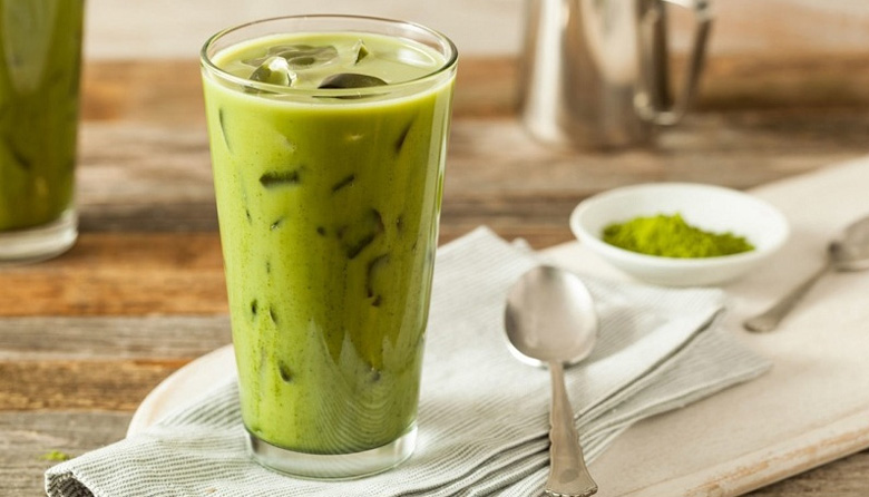 Cách pha matcha latte đá: thành phẩm