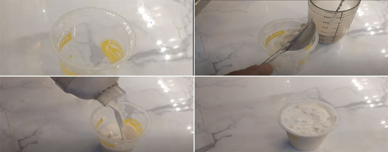 Trà sữa vải siro cho vào ly