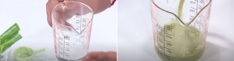 Cách làm trà sữa hạt chia với thạch kem hạt chia cần pha bột trà Matcha Blendy