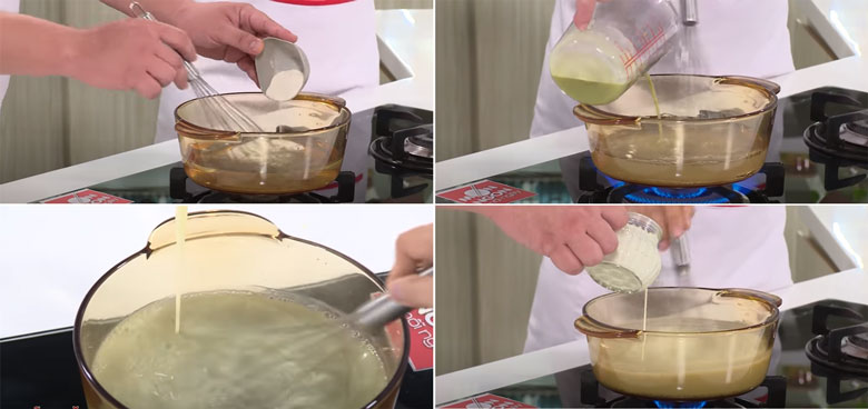 Cách làm trà sữa hạt chia với thạch kem hạt chia cần nấu thạch rau câu bột trà Matcha Blendy