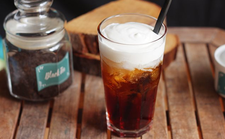 Cách làm trà đào macchiato: thành phẩm