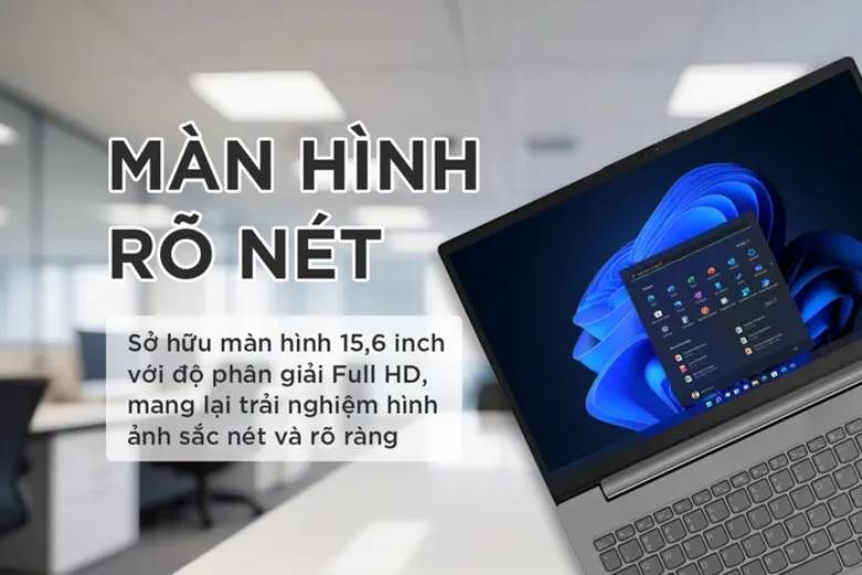 Laptop Lenovo V15 G4 IRU 83A100RHVN màn hình Full HD IPS sắc nét, bảo vệ mắt