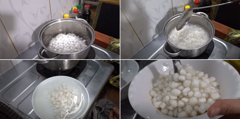 Cách làm trà sữa trân châu dừa luộc trân châu dừa