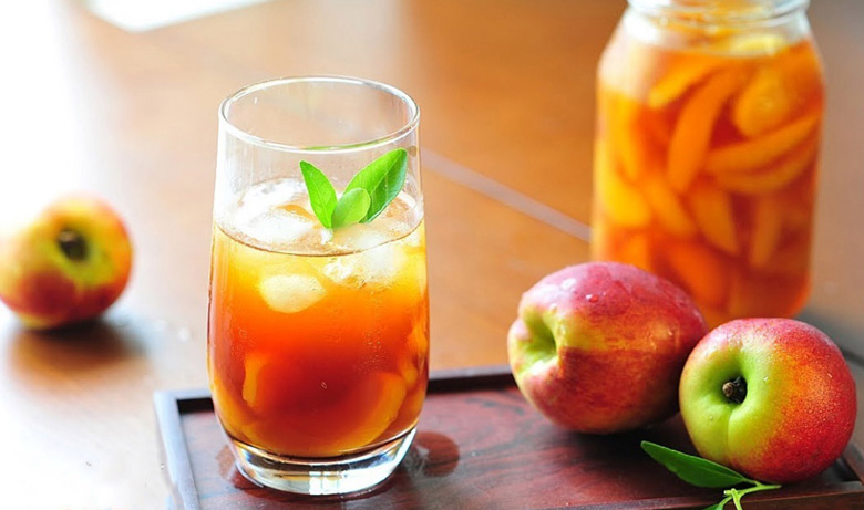 Cách pha trà đào mật ong mát lạnh: thành phẩm