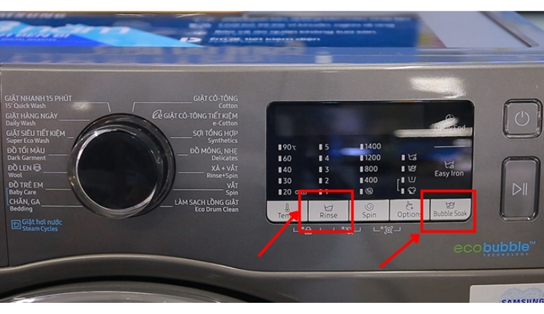 Cách test lỗi máy giặt Samsung cửa ngang bằng tổ hợp phím thủ công