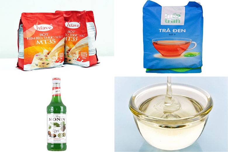 Cách làm trà sữa trái cây vị kiwi cần nguyên liệu sau